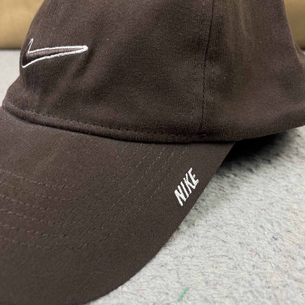 Vintage Nike Swoosh Logo Brown Men's Cap Hat Size OS Y2K Travis Scott Style - Picture 2 of 7